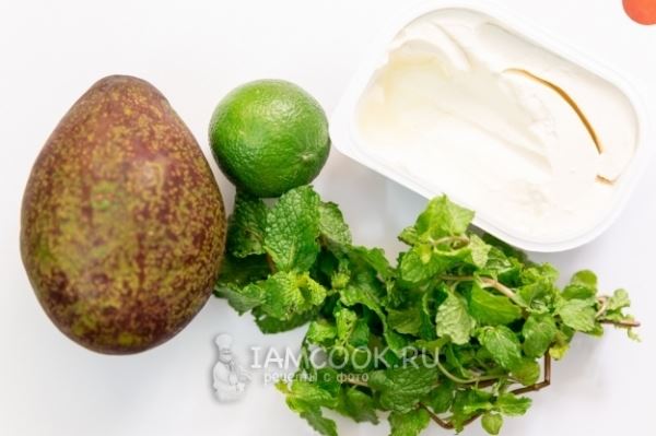 Сливочный соус с авокадо и мятой