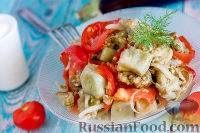 Салат из баклажанов с помидорами и луком