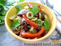 Салат с говядиной и фасолью