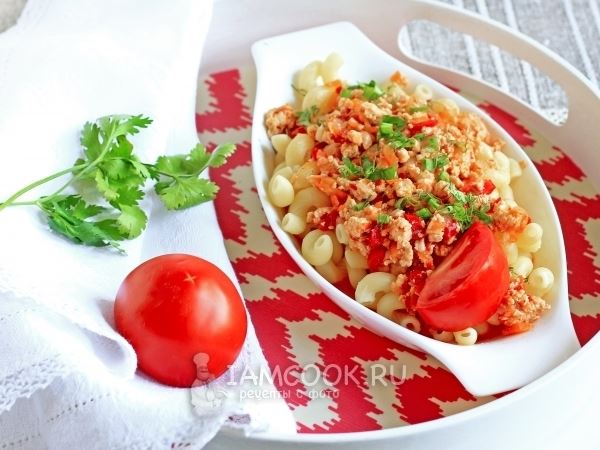 Подлива из куриного фарша к макаронам